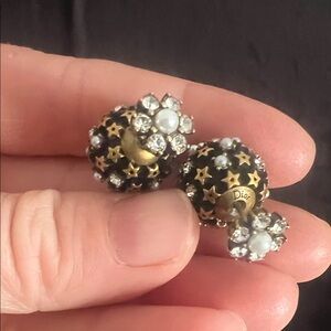 Dior Gold and Black Star Earrings